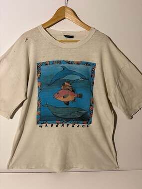 Greenpeace Vintage Ocean Graphic T-Shirt Size L